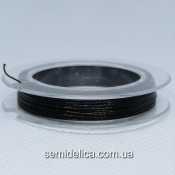 Тросик ювелирный сталь 0,45 мм, 46 м, черный