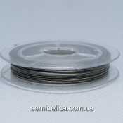 Тросик ювелирный сталь 0,38 мм, 46 м, серый