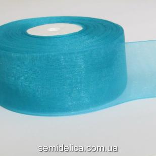 Лента органза 4,0 см, бирюзовый
