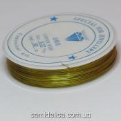 Проволока в катушке 0,37 мм, 50 м, золото