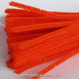 Проволока синельная пушистая оранжевая