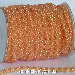 Полубусины на нитке 10 мм Цветочек, оранжевый