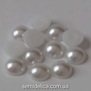 Полубусина 16мм, белый