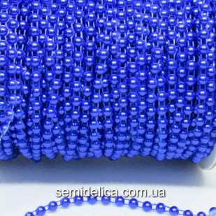 Полубусины на нитке 4 мм, синий