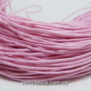 Шнур вощеный 1 мм, розовый