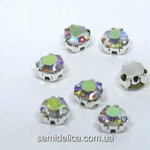 Стразы в серебряных цапах 6 мм SS28, прозрачный с блеском