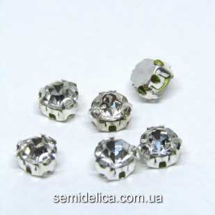 Стразы в серебряных цапах 6 мм SS28, прозрачный  