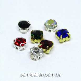Стразы в цапах 6 мм SS28, микс 